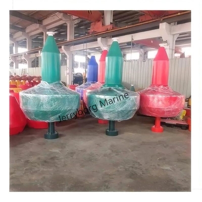 Boia galleggiante di materiale LLDPE di lunga durata con top mark con strisce riflettenti per la navigazione